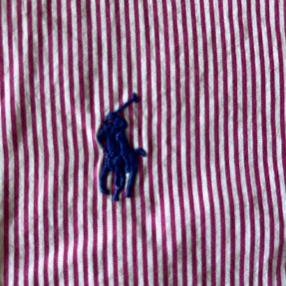 Polo Ralph Lauren Pinstripe Red/White Button Down Shirt Mens L - Picture 3 of 7